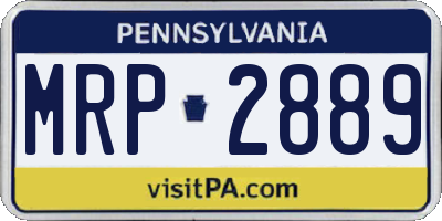 PA license plate MRP2889