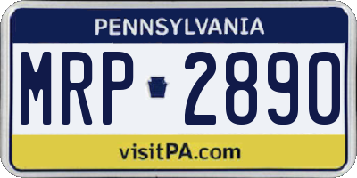 PA license plate MRP2890