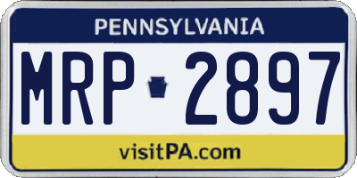 PA license plate MRP2897