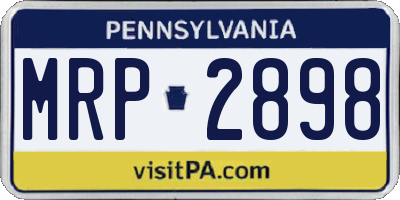 PA license plate MRP2898