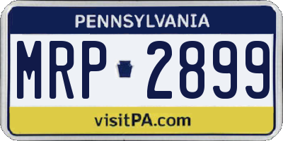 PA license plate MRP2899