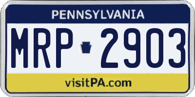 PA license plate MRP2903