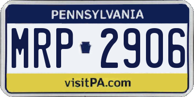 PA license plate MRP2906