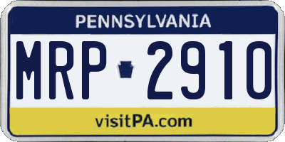 PA license plate MRP2910