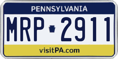 PA license plate MRP2911