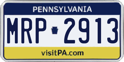 PA license plate MRP2913