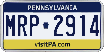 PA license plate MRP2914