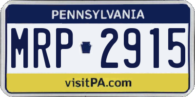PA license plate MRP2915