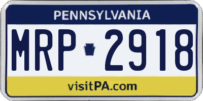 PA license plate MRP2918