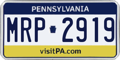 PA license plate MRP2919