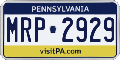PA license plate MRP2929