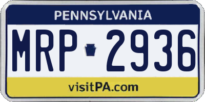 PA license plate MRP2936