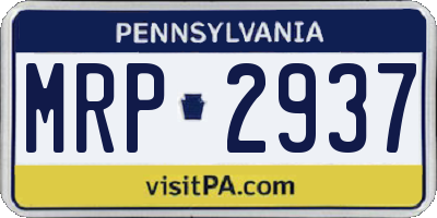 PA license plate MRP2937