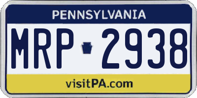 PA license plate MRP2938