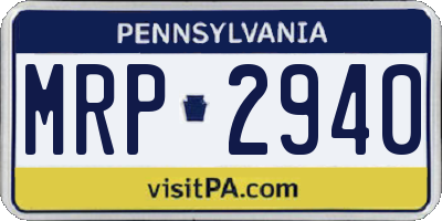 PA license plate MRP2940