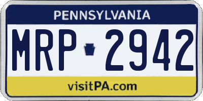PA license plate MRP2942