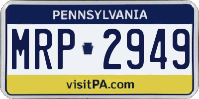 PA license plate MRP2949