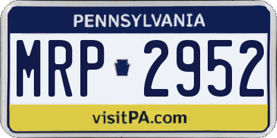 PA license plate MRP2952