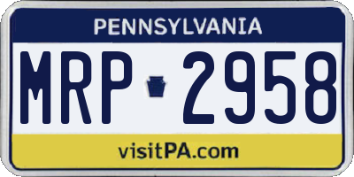 PA license plate MRP2958