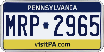 PA license plate MRP2965
