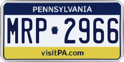 PA license plate MRP2966