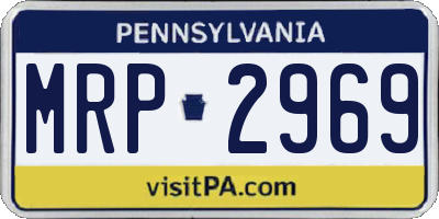 PA license plate MRP2969