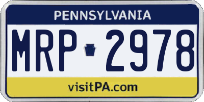 PA license plate MRP2978
