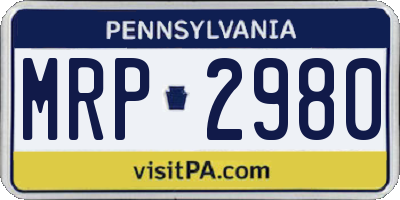 PA license plate MRP2980