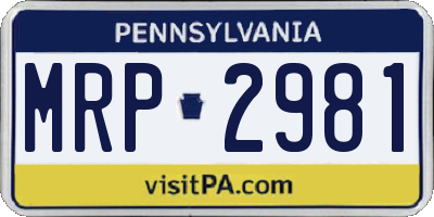 PA license plate MRP2981