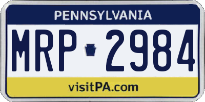 PA license plate MRP2984