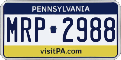 PA license plate MRP2988