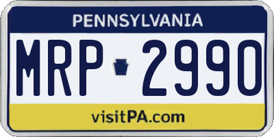 PA license plate MRP2990