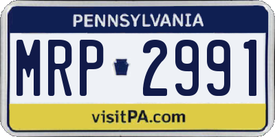 PA license plate MRP2991
