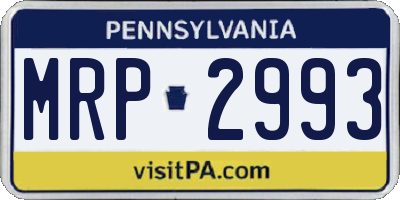 PA license plate MRP2993
