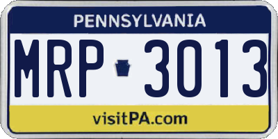 PA license plate MRP3013
