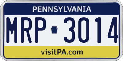 PA license plate MRP3014