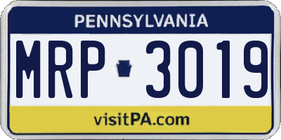 PA license plate MRP3019