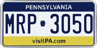PA license plate MRP3050