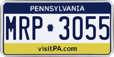 PA license plate MRP3055