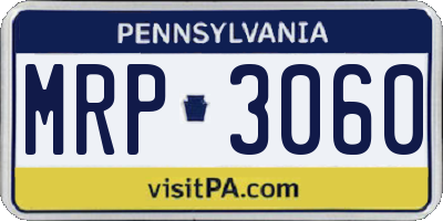 PA license plate MRP3060