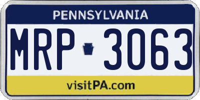 PA license plate MRP3063