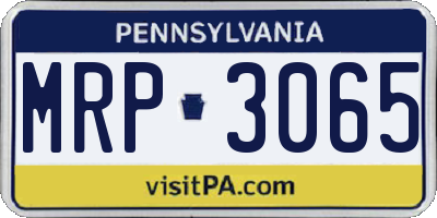 PA license plate MRP3065
