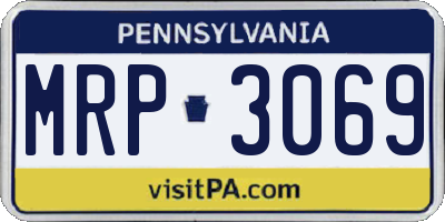 PA license plate MRP3069