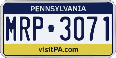 PA license plate MRP3071