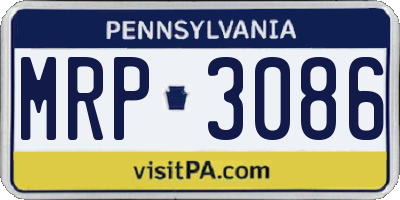 PA license plate MRP3086