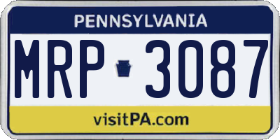 PA license plate MRP3087