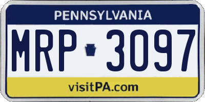 PA license plate MRP3097