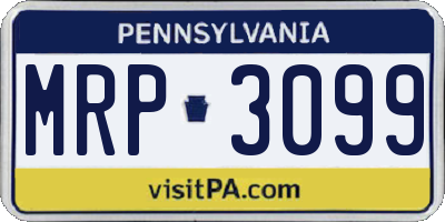 PA license plate MRP3099