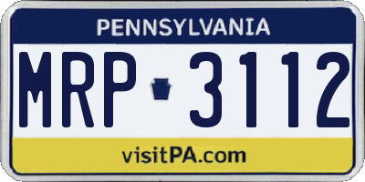 PA license plate MRP3112