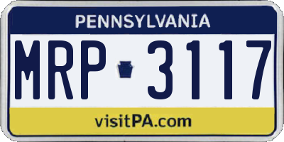 PA license plate MRP3117